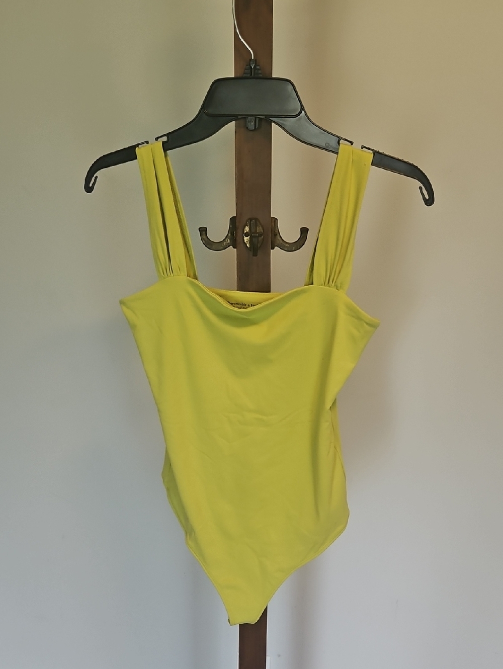 Abercrombie&Fitch Yellow Women's Square Neck Tank Bodysuit Size S